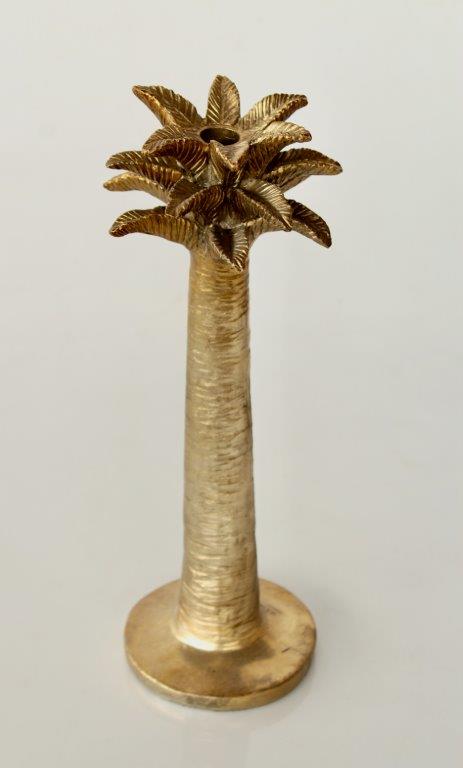 Large Gold Palm Tree Candle Holder